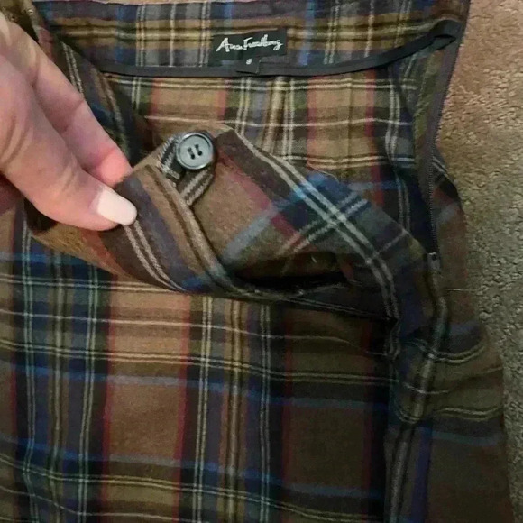 Ann Freedberg Womens Plaid Wool Wrap Multi Colored Skirt 8 - Picture 8 of 9